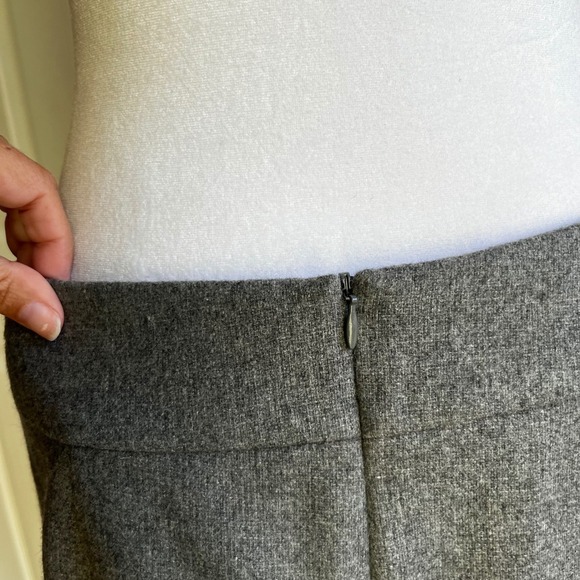 KENAR Mini Gray Wool Blend Mini Skirt Career Business Office Wear Classic - Picture 5 of 7